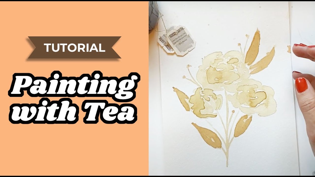 Painting with TEA | Paint a Floral Piece using Tea