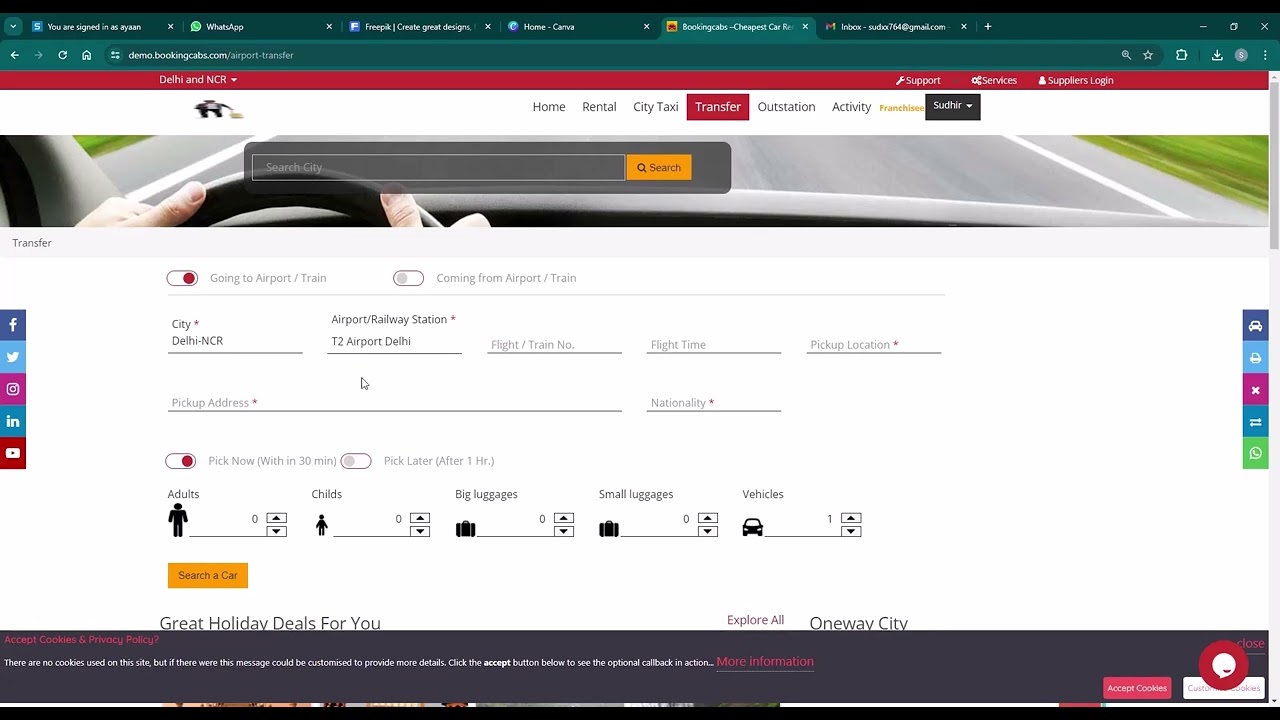 How to Book a Transfers by Corporate User