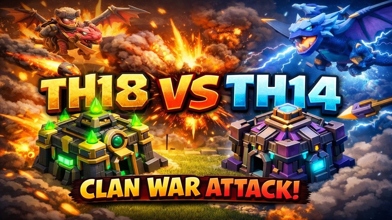 TH18 vs TH14 | Hero Walk with Max Healers | Clan War Attack