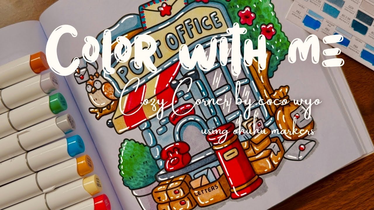 Color With Me (ASMR)💌Coloring Cocowyo “Cozy Corner”📮Using Ohuhu Markers✏️ ASMR + Music 