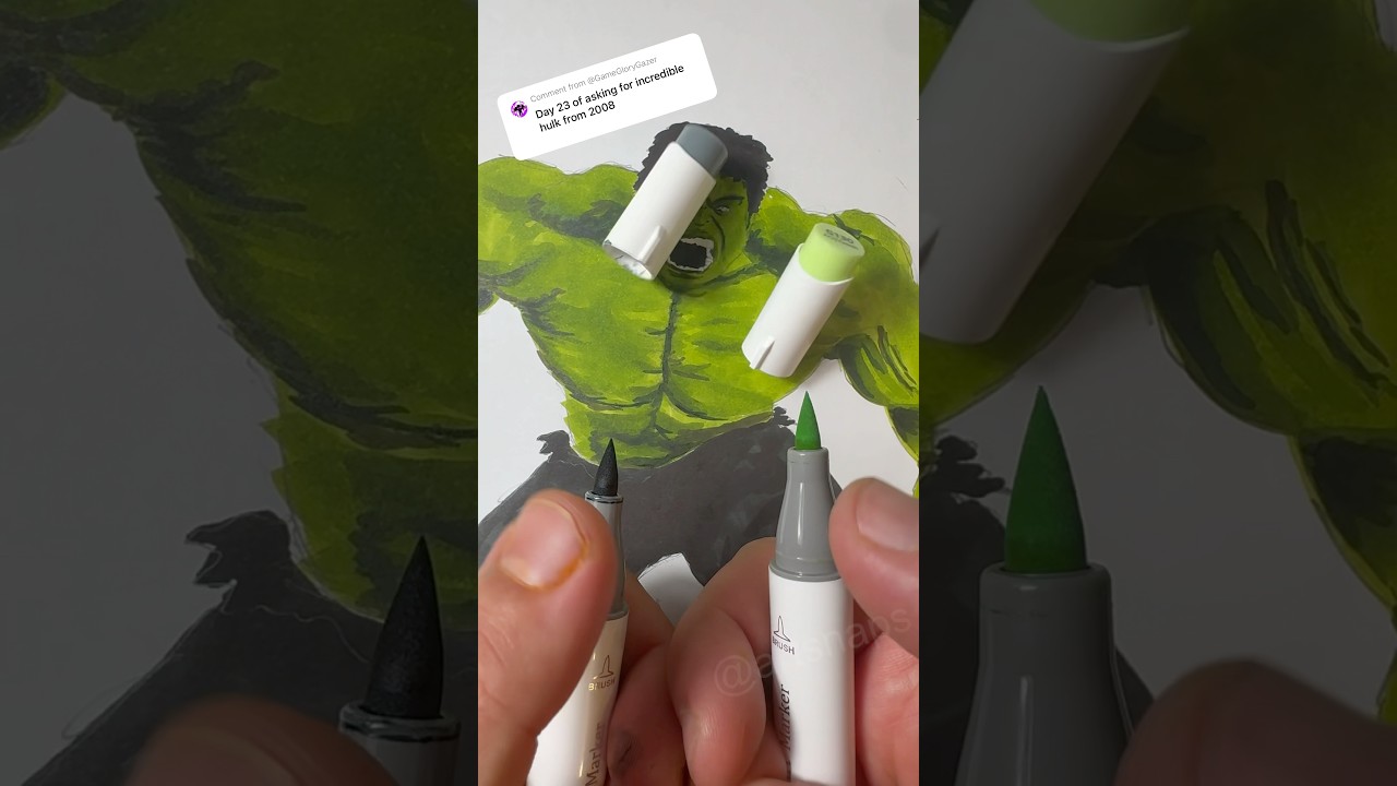 Incredible Hulk 2008 Movie! #art #markers #drawing #incrediblehulk #marvel #shortsart #shorts #mcu