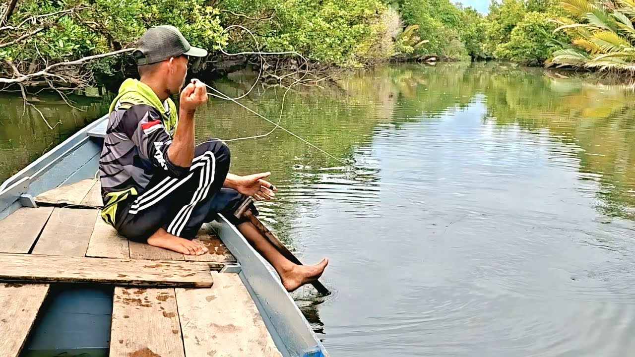 SENAR PANCING LANGSUNG DIBUAT KENCANG DITARIK IKAN DIULU SUNGAI 