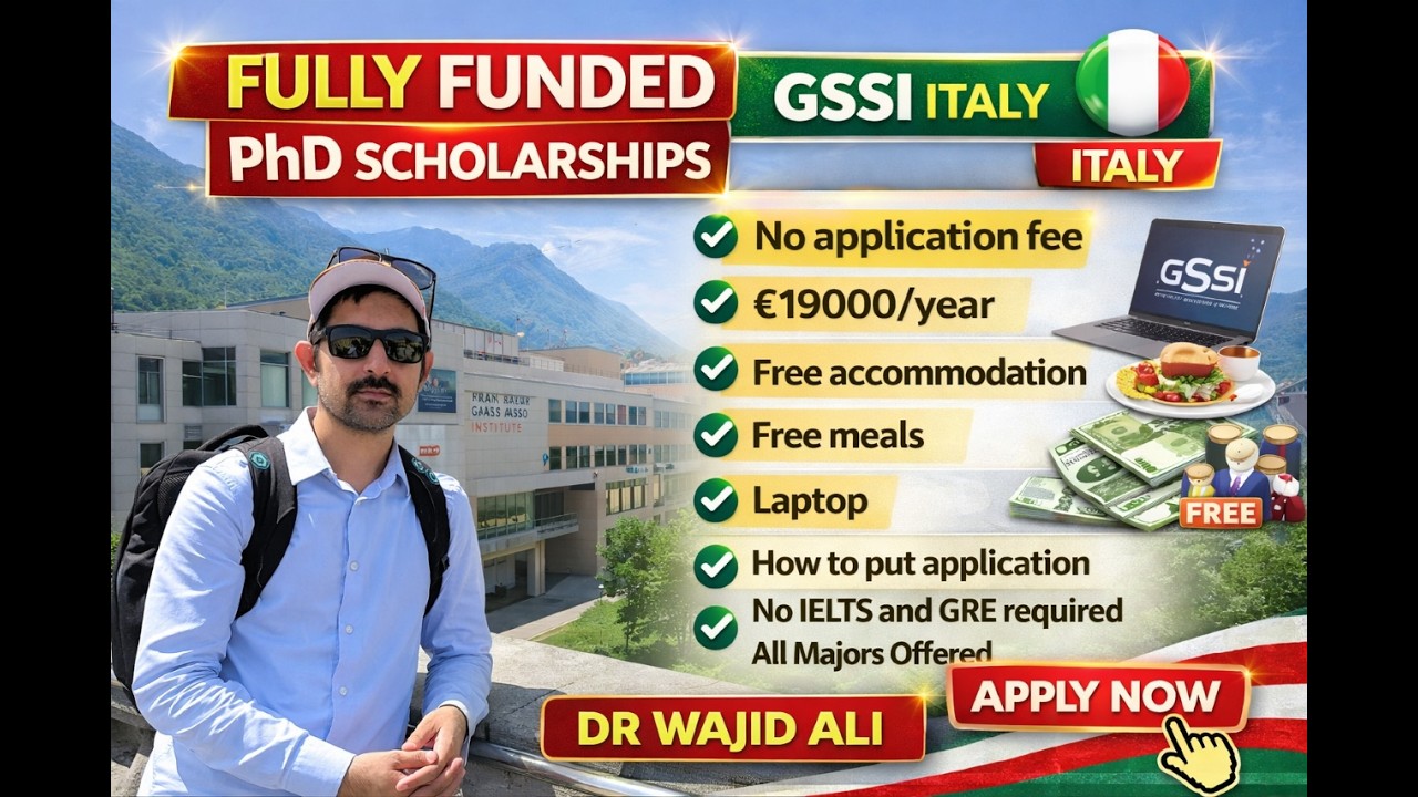 Fully Funded PhD in Italy | GSSI | No Application fee / &euro;19,000 + Free Accommodation + free meals