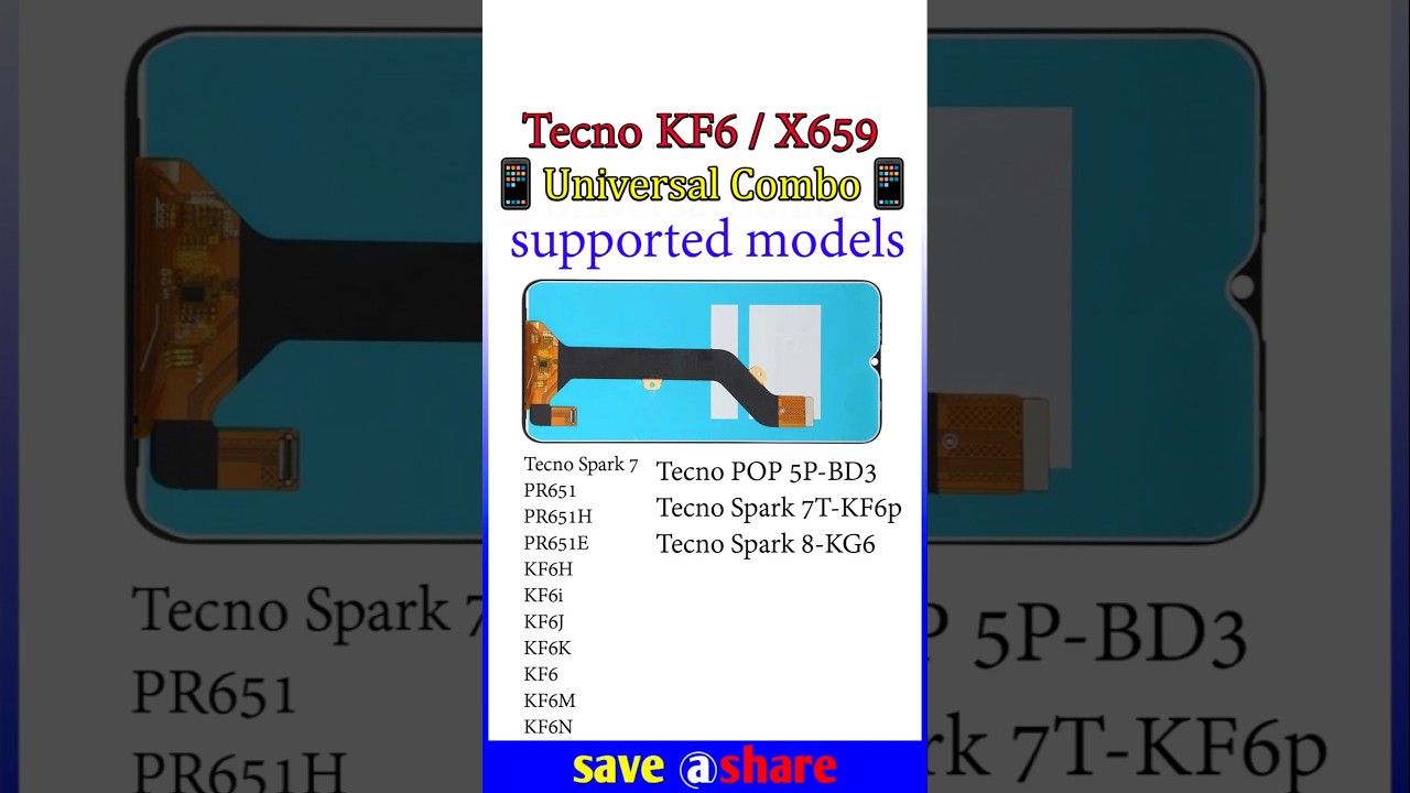 Tecno KF6 / X659 Universal Combo List❤️&zwj;🔥❤️&zwj;🔥#tecno #kf6 #x659 #combo #display #universal #shorts