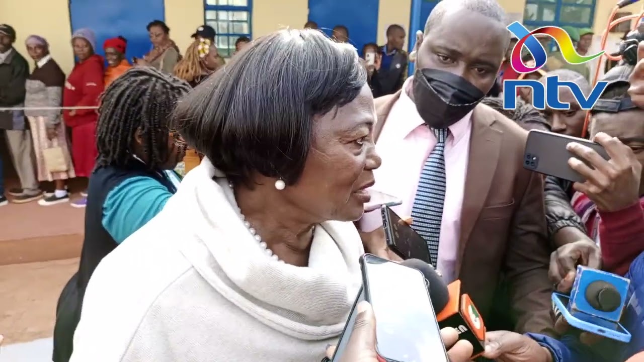 Mama Ngina Kenyatta votes at Mutomo Primary School, Gatundu
