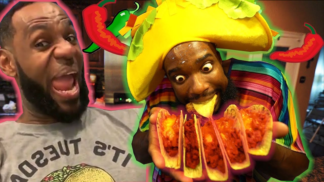 LEBRON'S TACO TUESDAY! COOKING CHEESY OVEN BAKED SPICY TACOS!