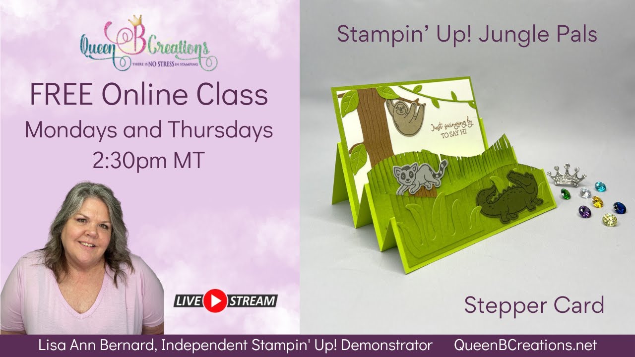 👑 How to create a fun Stepper Card using Stampin' Up! Jungle Pals