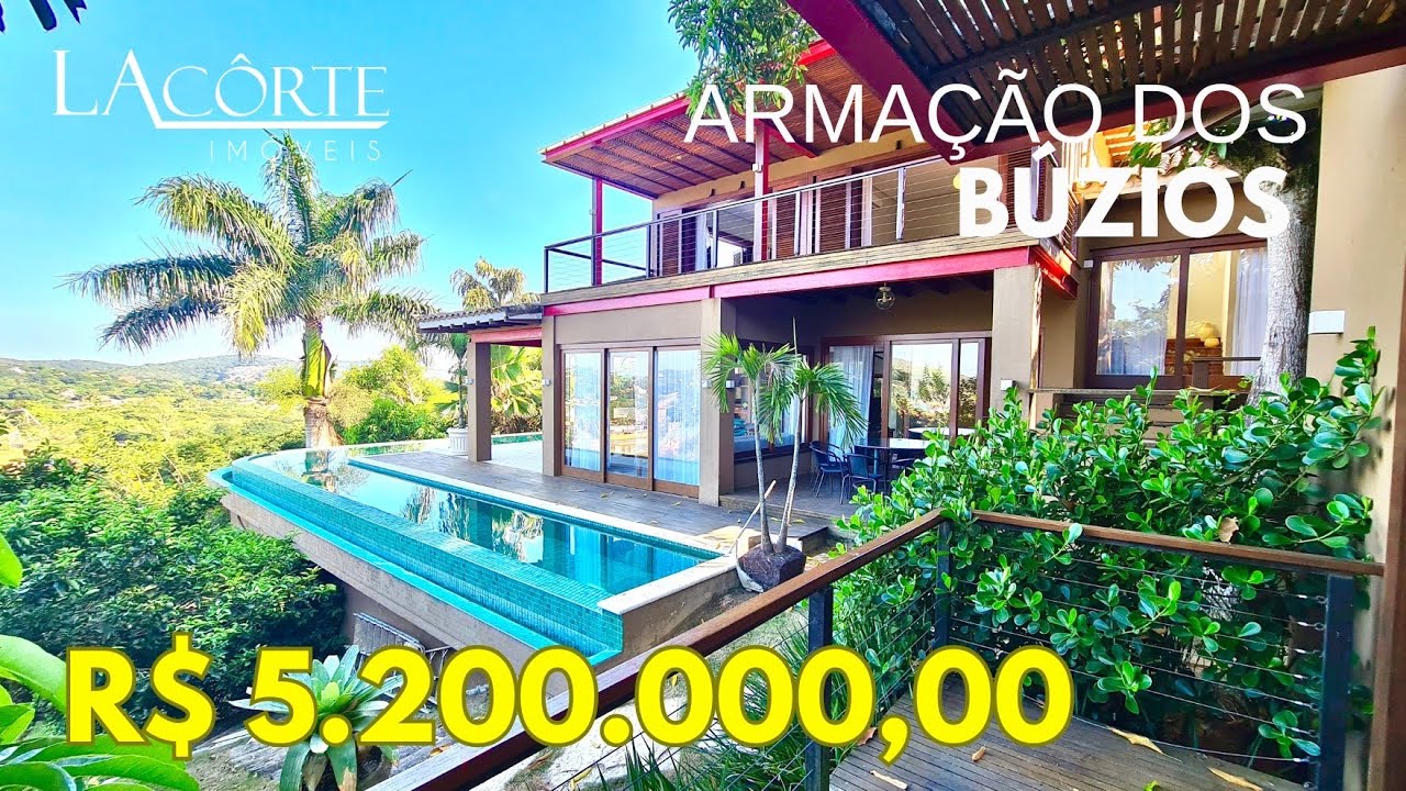 MANSÃO EM NATUREZA EXUBERANTE DE BÚZIOS! 5 SUÍTES, VISTA INCRÍVEL, SAUNA E SALA DE CINEMA!