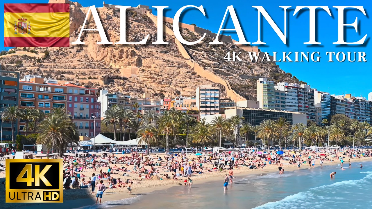🇪🇸 Une Marche à Alicante : Soleil, Nuit et Pluie (4K 60fps) 🌧️ ☔️