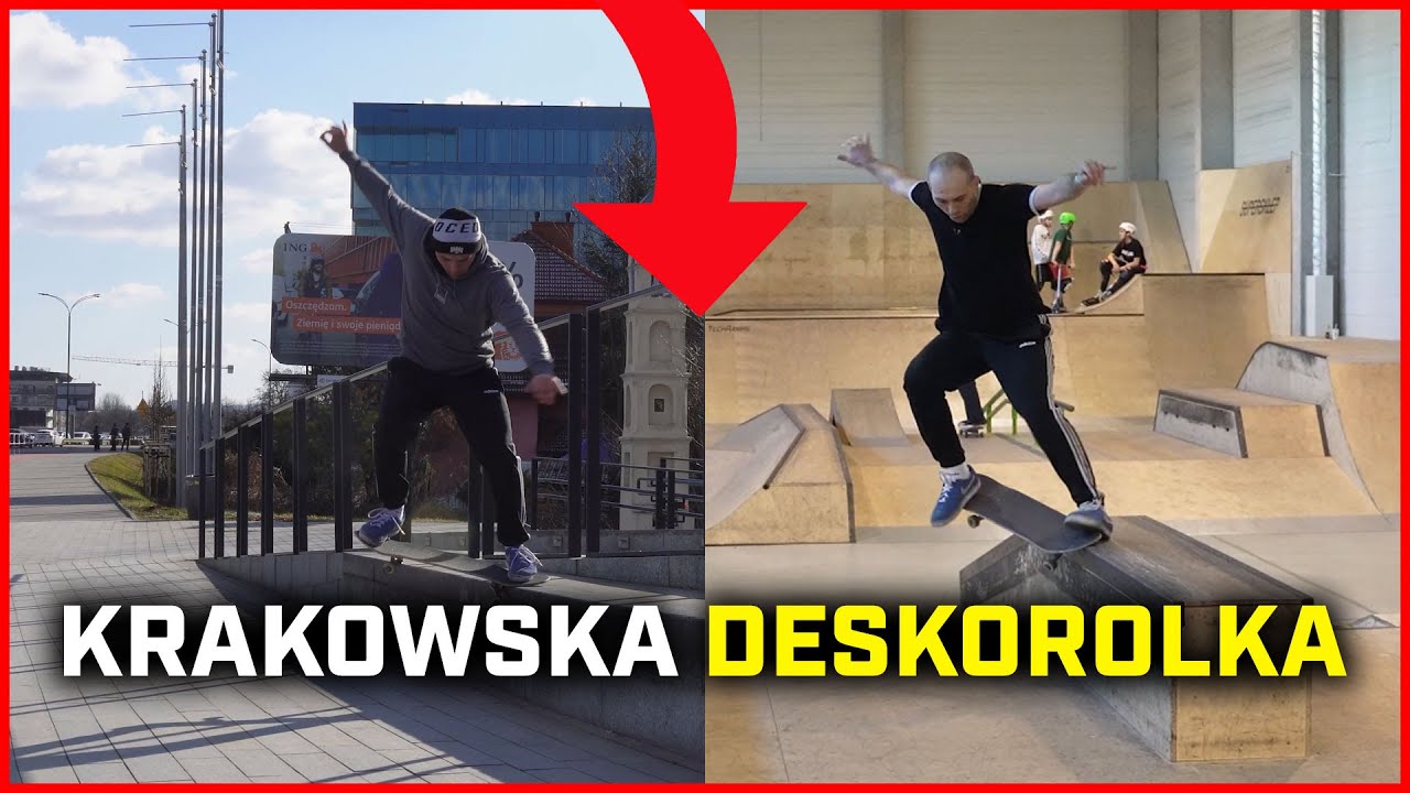 KRAKÓW NA DESKOROLCE - SPRAWDZAM STREET SPOTY I STREET  SKATEPARK