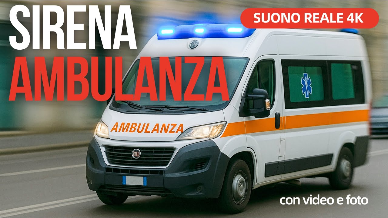 SUONO SIRENA AMBULANZA 🚑  |  118 emergency sound HD 4K