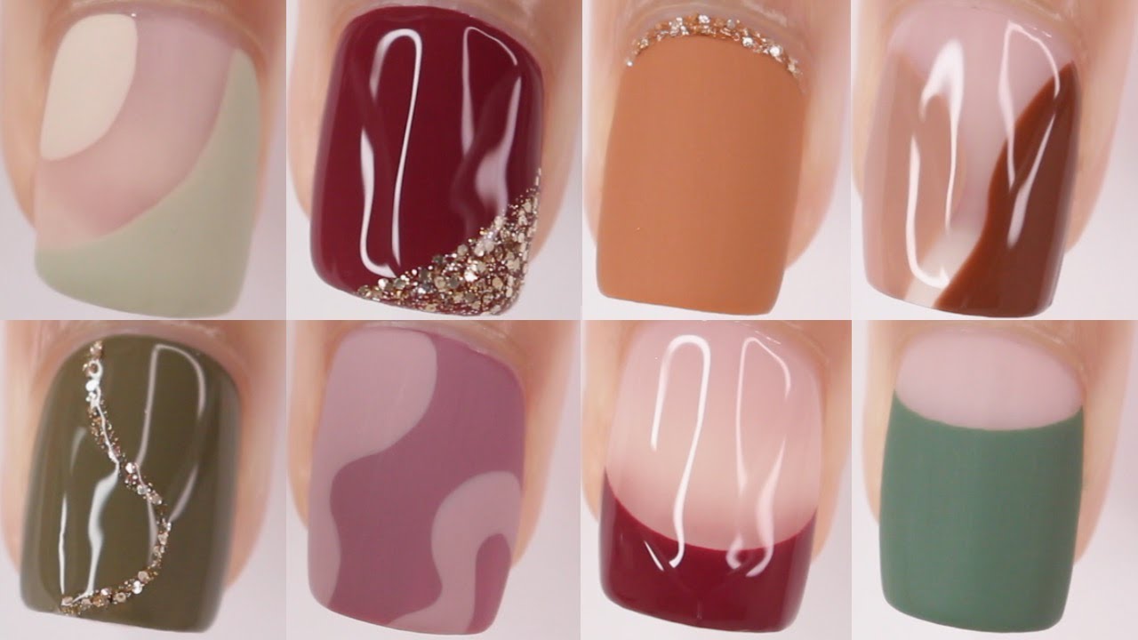 Easy minimal fall nail art designs