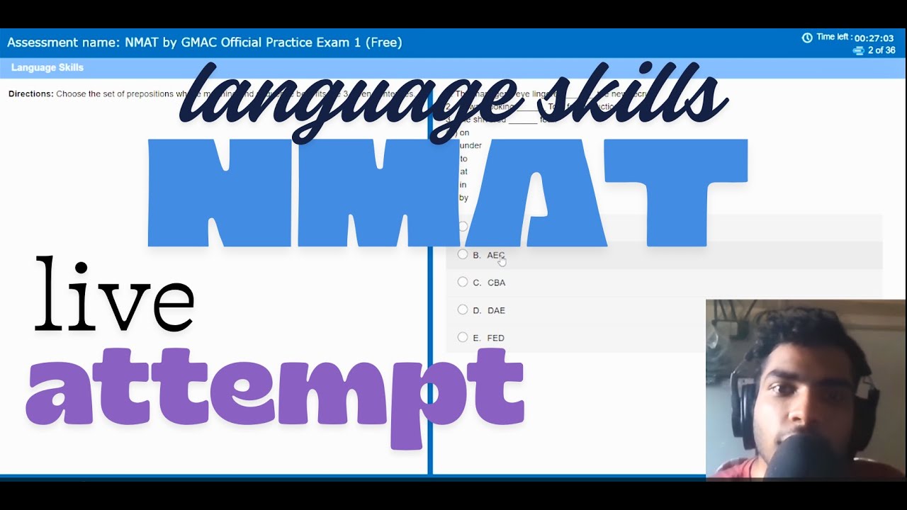 NMAT Official mock Language Skills live attempt