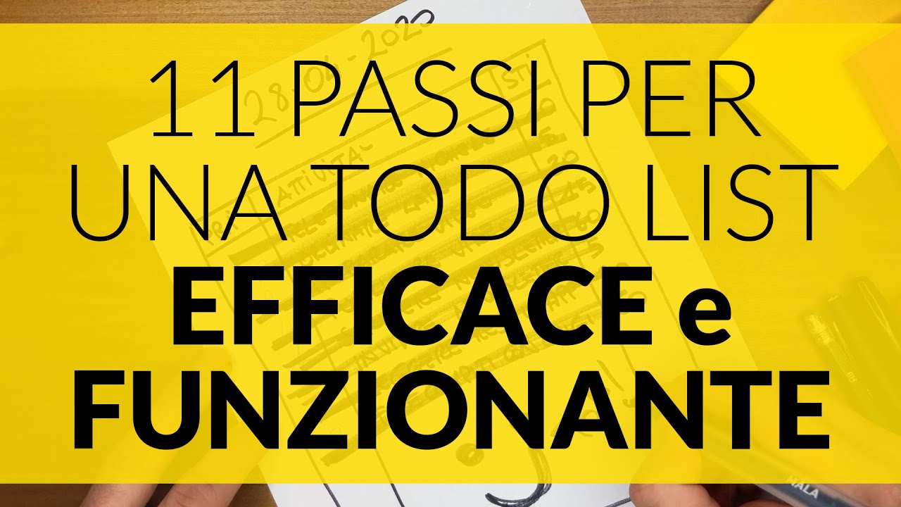 TODO LIST EFFICACE E PRODUTTIVA: SCOPRI GLI 11 PASSI