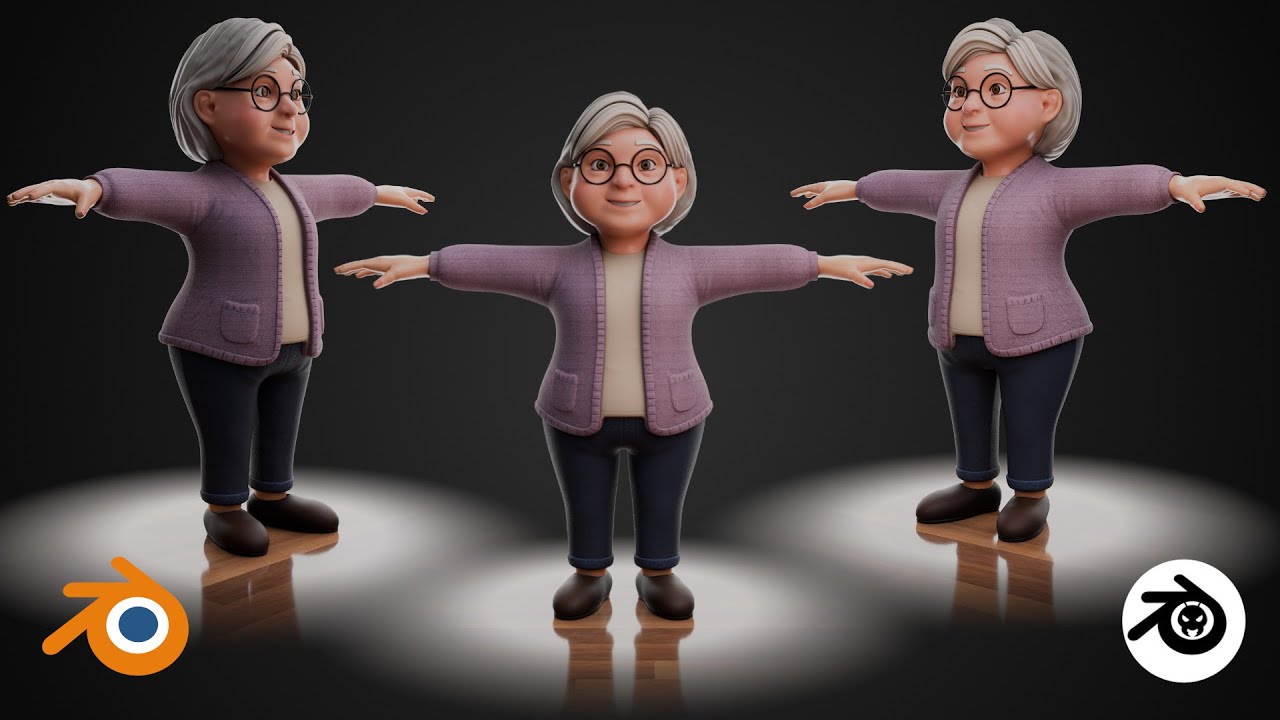 3D Stylized Old Woman in Blender | Sculpting to Render Timelapse