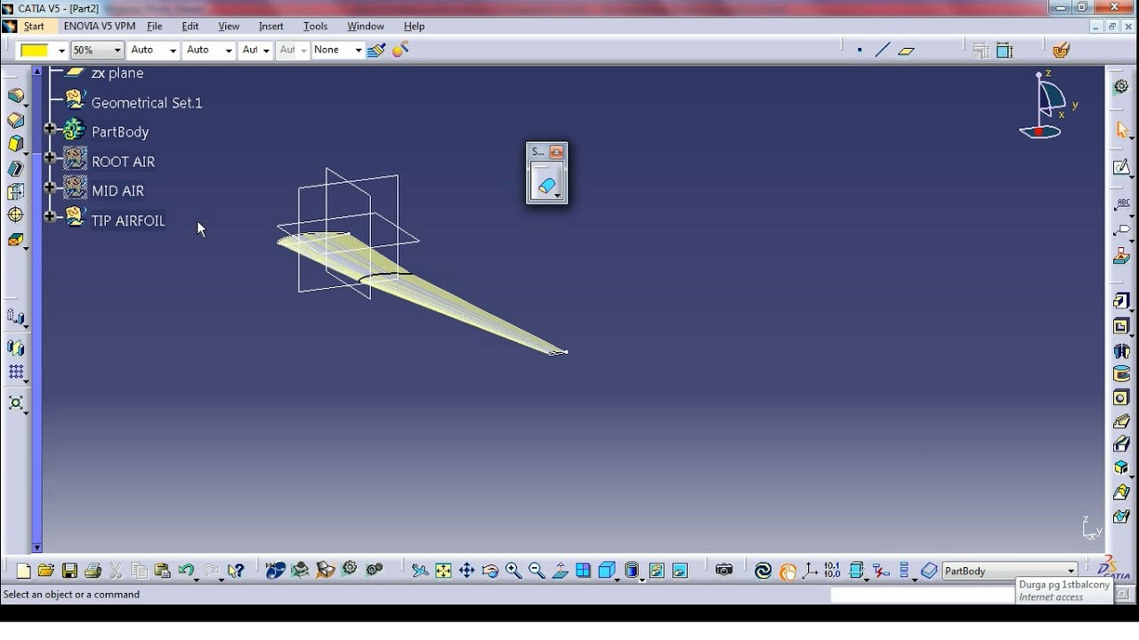 CATIA V5: Tapered Wing & Swept Wing modelling