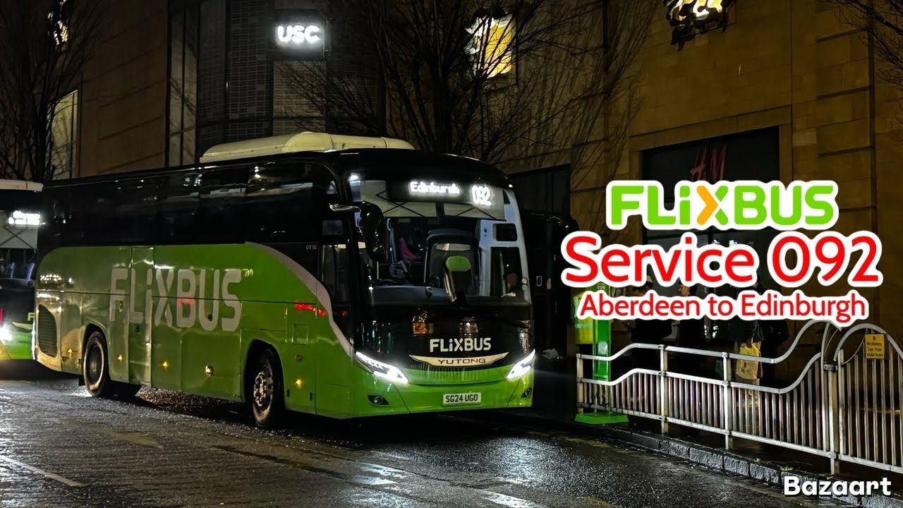 FlixBus UK Service 092 Aberdeen to Edinburgh • Yutong GT12 0551 SG24UGO