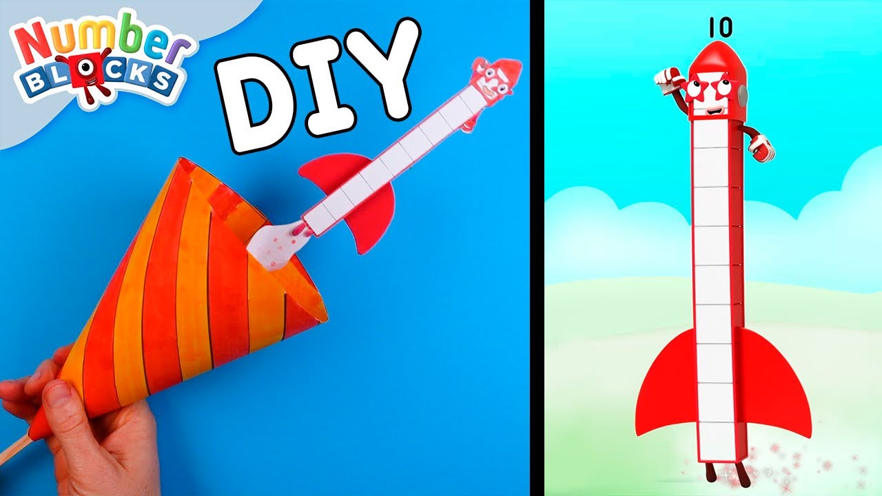 Construye a número Diez cohete! 🚀 | DIY Artes y Manualidades para niños |  Numberblocks en Español