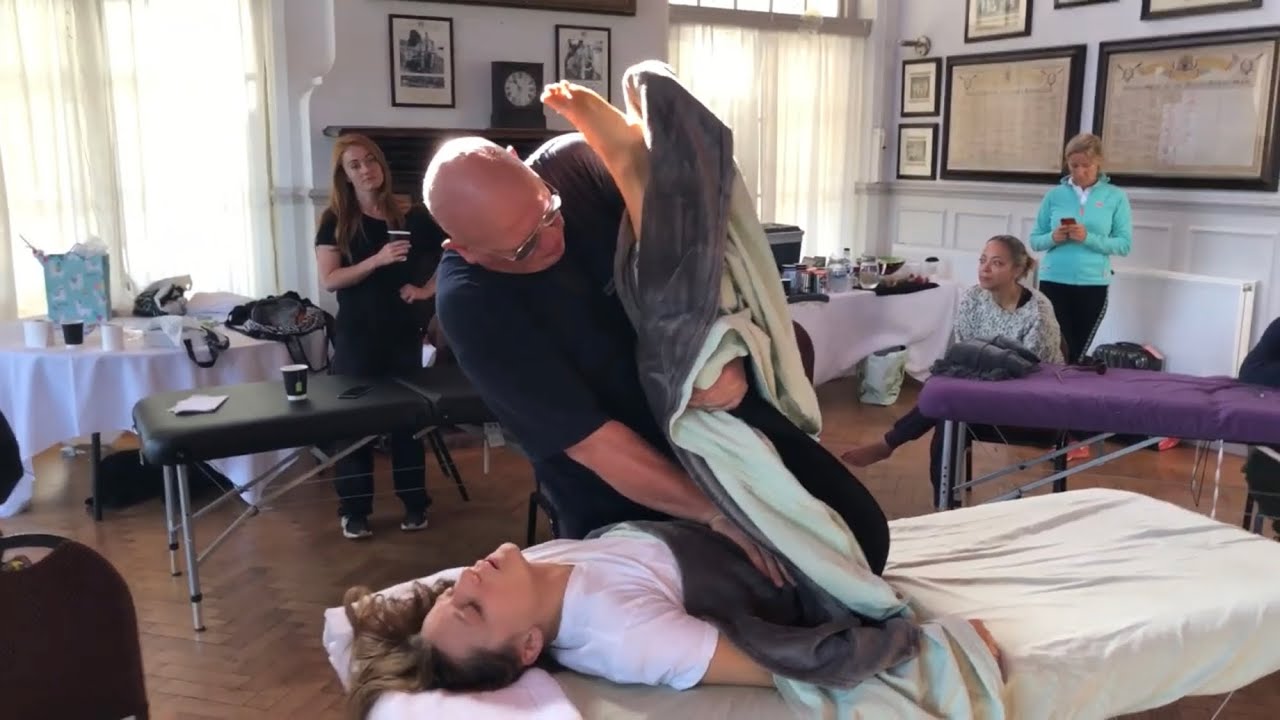 Raynor Massage. Head massage. Abdominal massage. Part 5 of Brandon massaging Becca. Winding down.