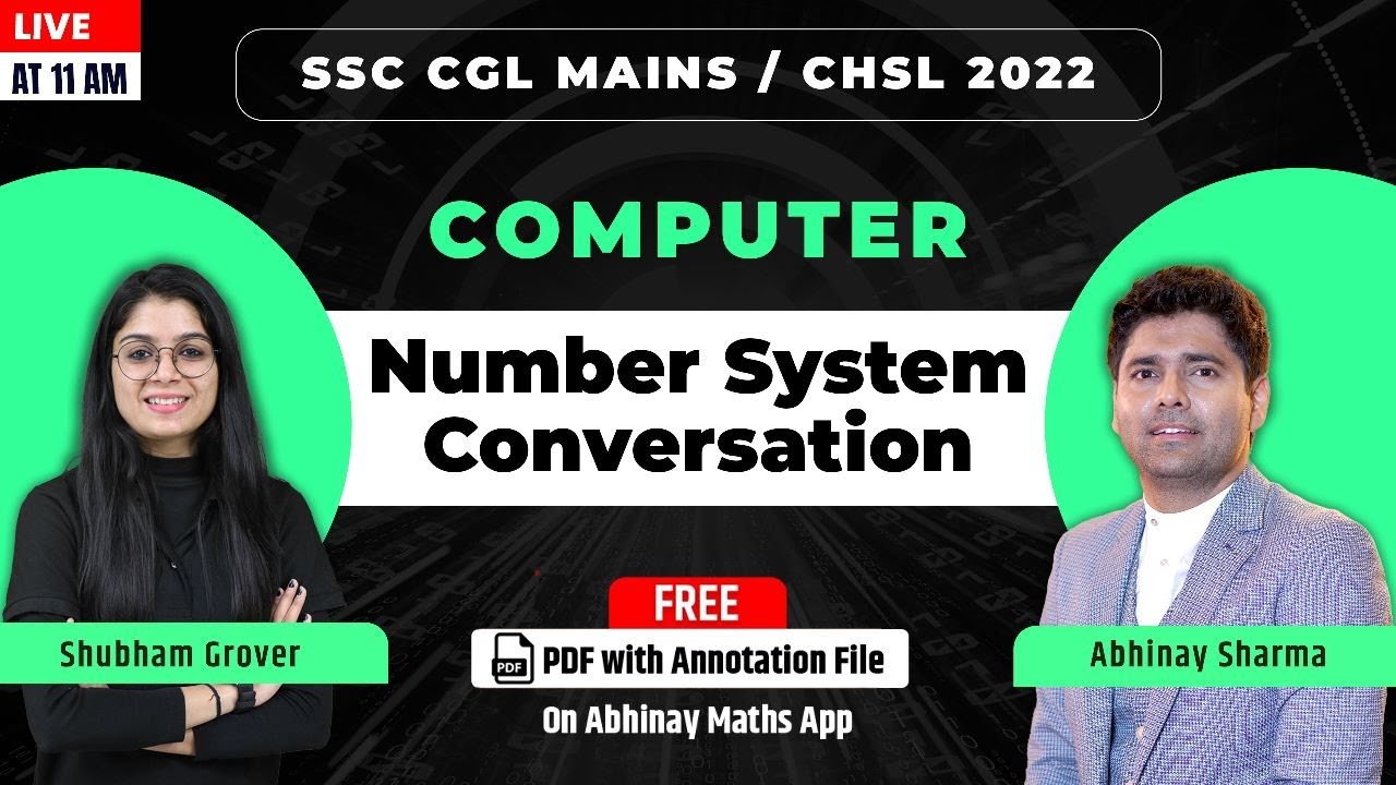 Computer | Number System Conversation | SSC CGL Mains | CHSL 2022 | By Shubham ma'am