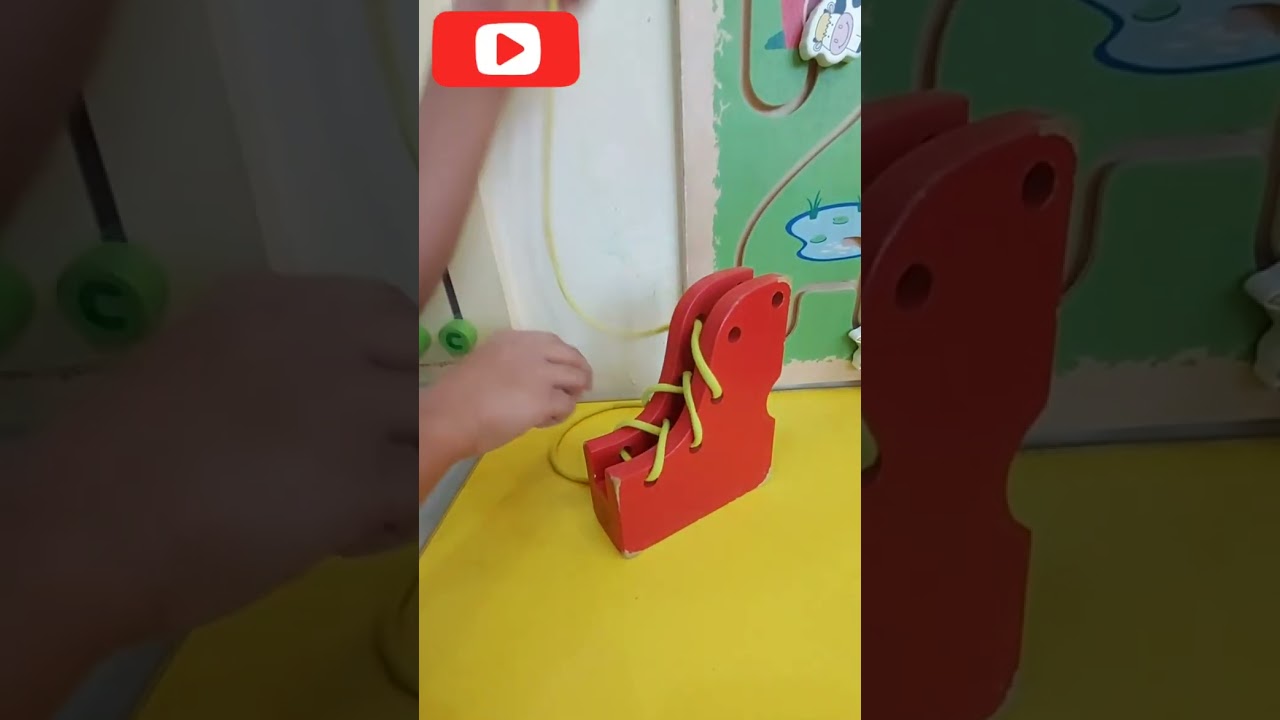 Shoe lacing Activity #montessori #lifeskill #education #learning #toys #kids#fun#learn #kids #shorts