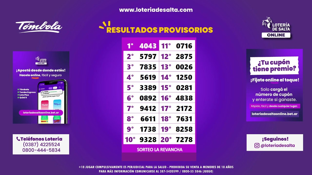 SORTEO  LA REVANCHA 15/04/2026