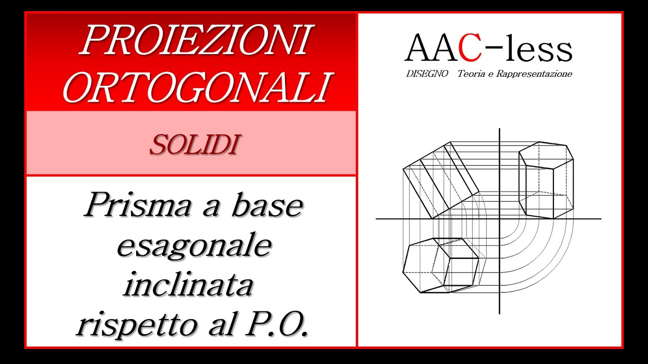 Proiezione Ortogonale - Prisma a base esagonale inclinata di 30° rispetto PO