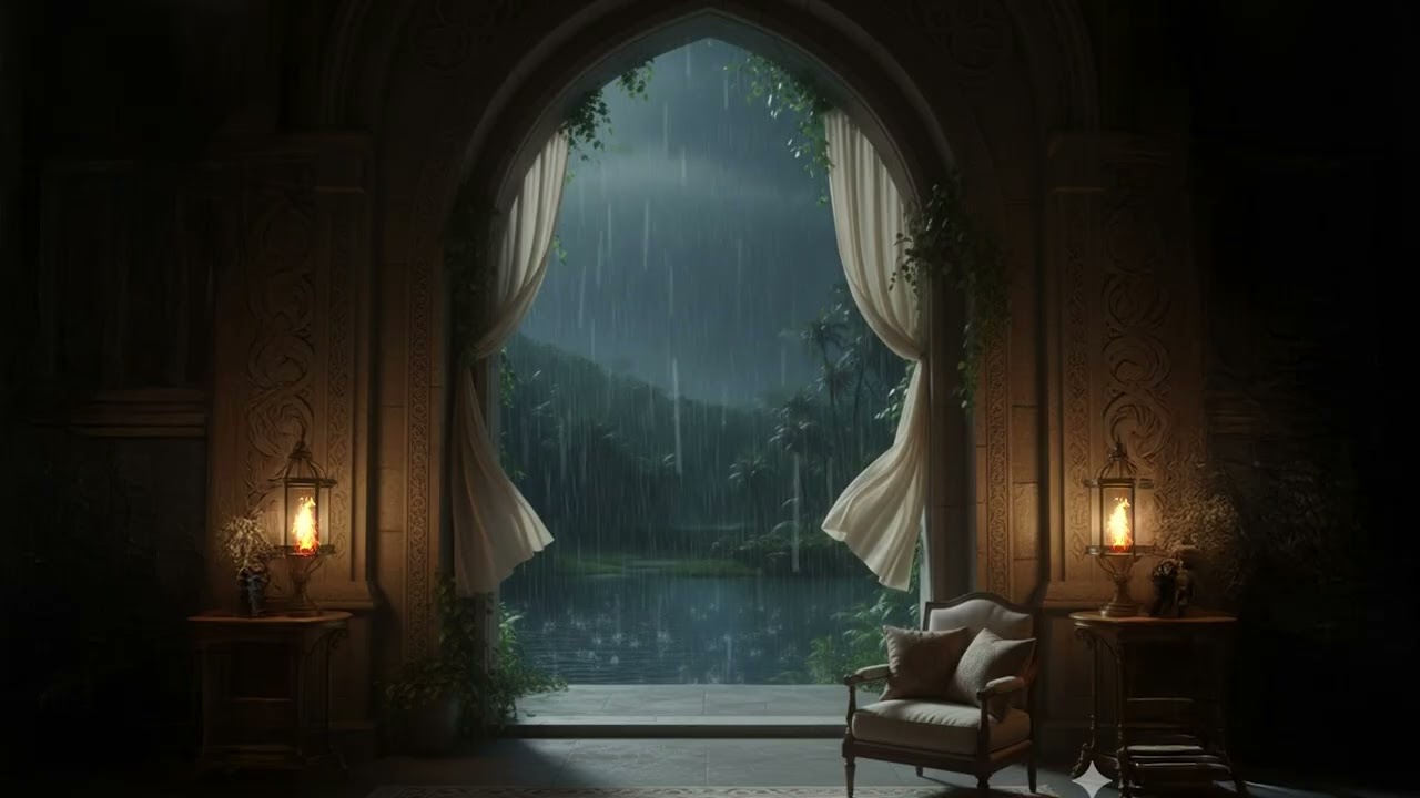 8 Hours Rainy Day on Naboo | Royal Palace Balcony Ambience | Deep Sleep & Study [4K]