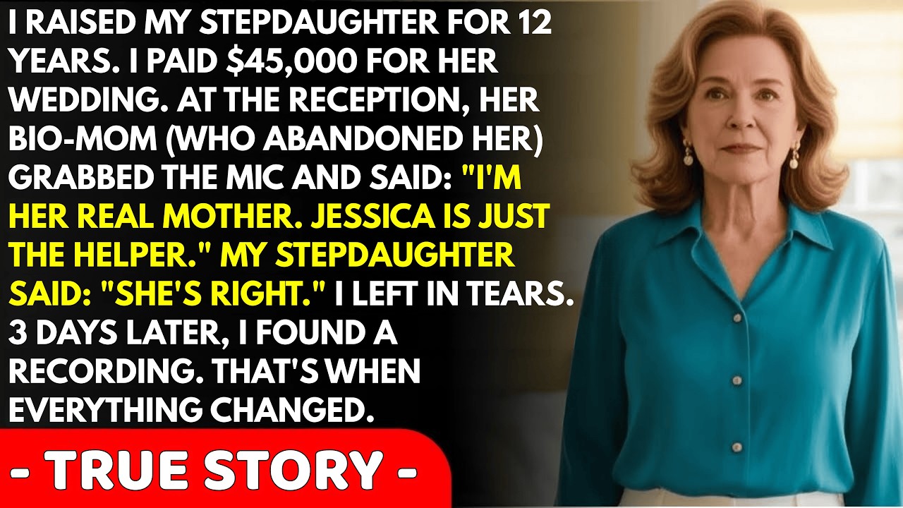 I paid for my stepdaughter's wedding. At the reception, her bio-mom stood up and said: 