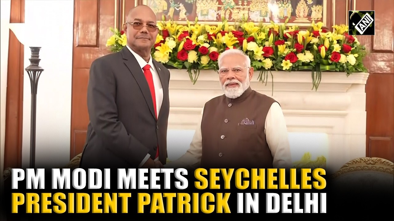 Moment! PM Narendra Modi meets President of Seychelles Patrick Herminie at Hyderabad House in Delhi