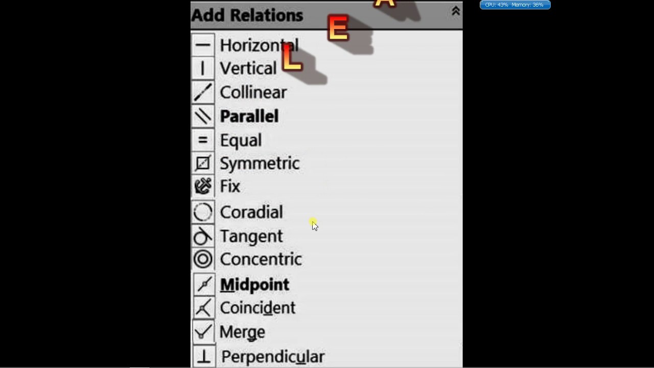How to use midpoint & coincident relations in solidworks (T-7)