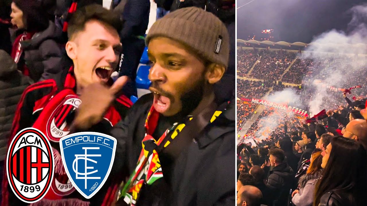 AMERICAN GOES INSIDE THE ULTRAS SECTION (CURVA SUD MILANO) AT THE SAN SIRO - AC MILAN VS EMPOLI