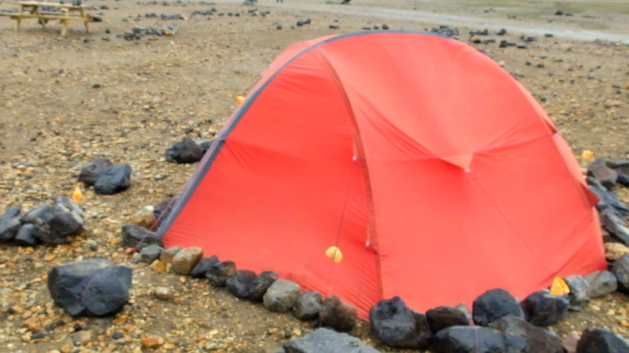 Exped Orion 2 tent in Landmannalaugar, Iceland with 70+ MPH winds!