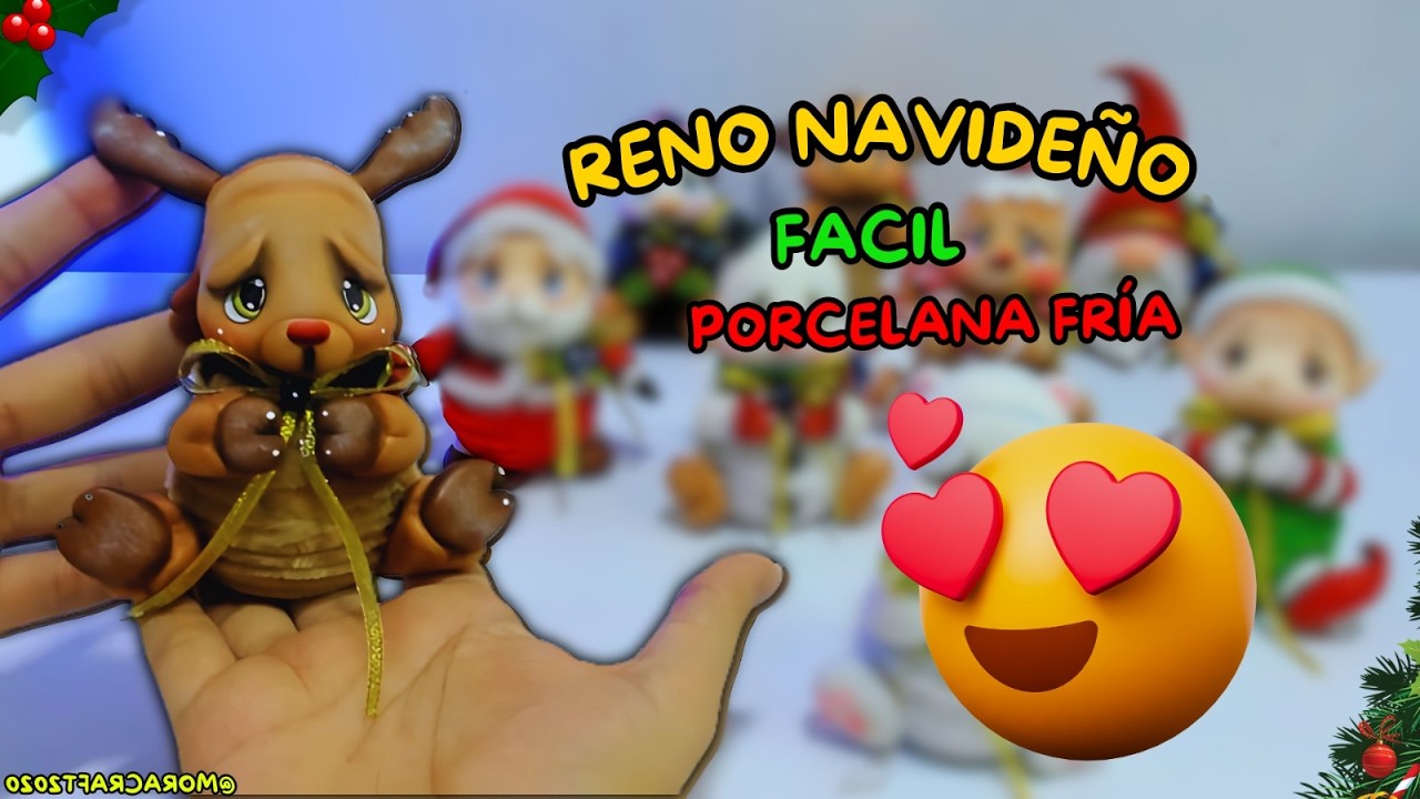 Cómo hacer un reno navideño fácil 🎄 | Adorno en porcelana fría paso a paso (con medidas)