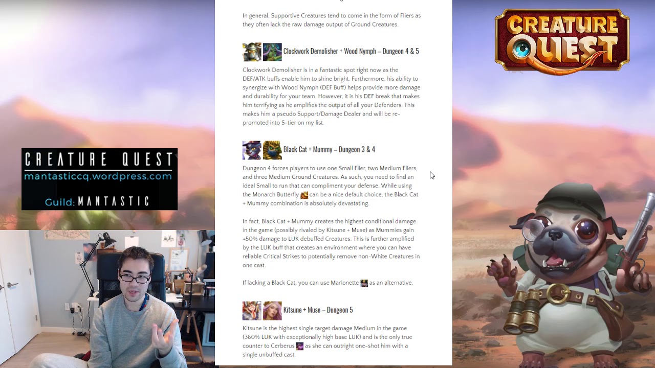 [Creature Quest] Version 1.8 Dungeon Defense Meta Changes & Lethal Combinations