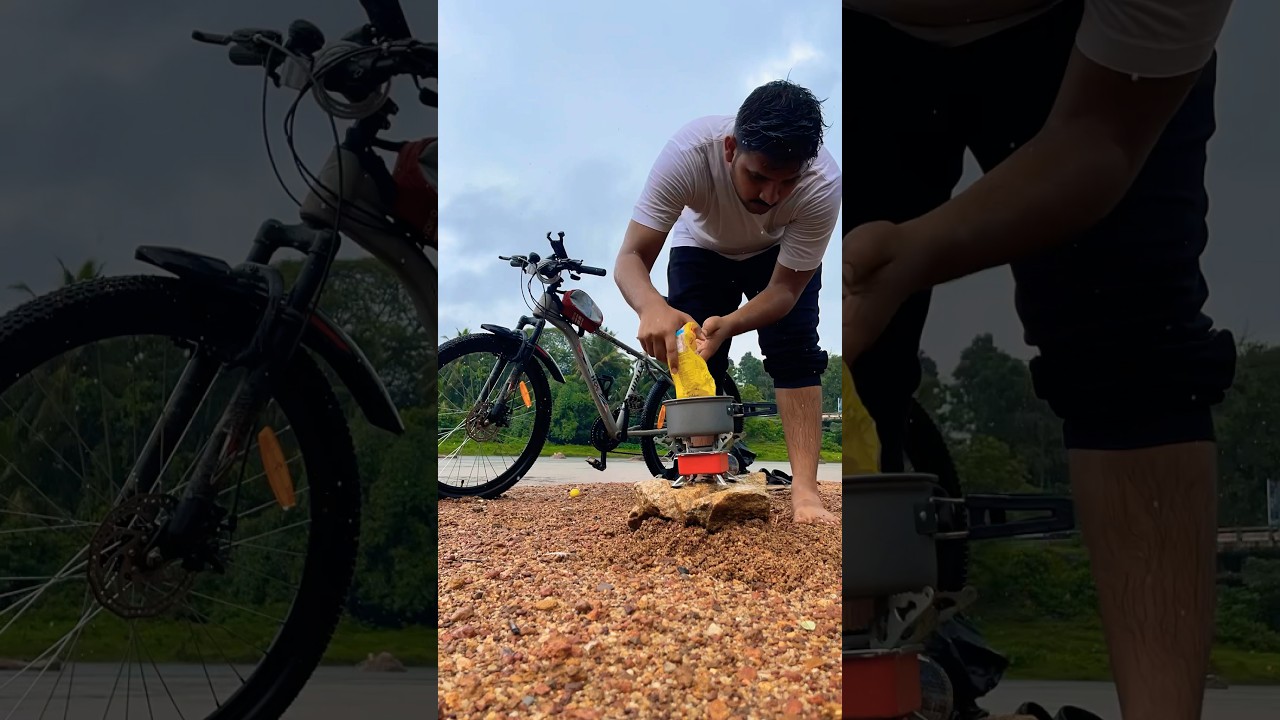 Cook on river bed #cycling #cooking #riverside #maggi #nature #adventure #trending #cycle