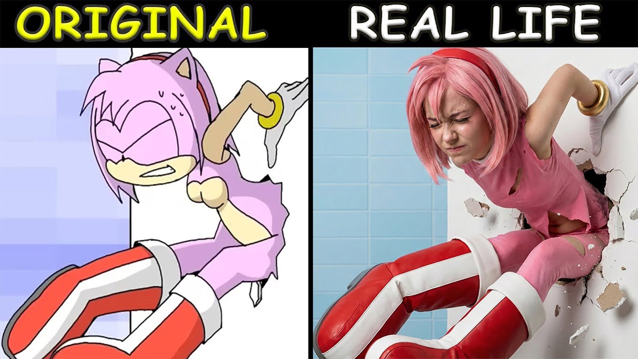 Amy Rose is stuck in the wall!HELP | The Sonic Tapes Animation | Original vs Plush Toys