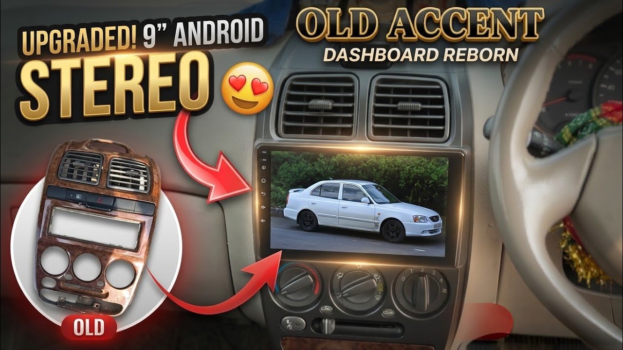 9 inch Android Stereo Installation In Hyundai Accent || Seat Cover Installed In My Hyundai Accent 👍🤩