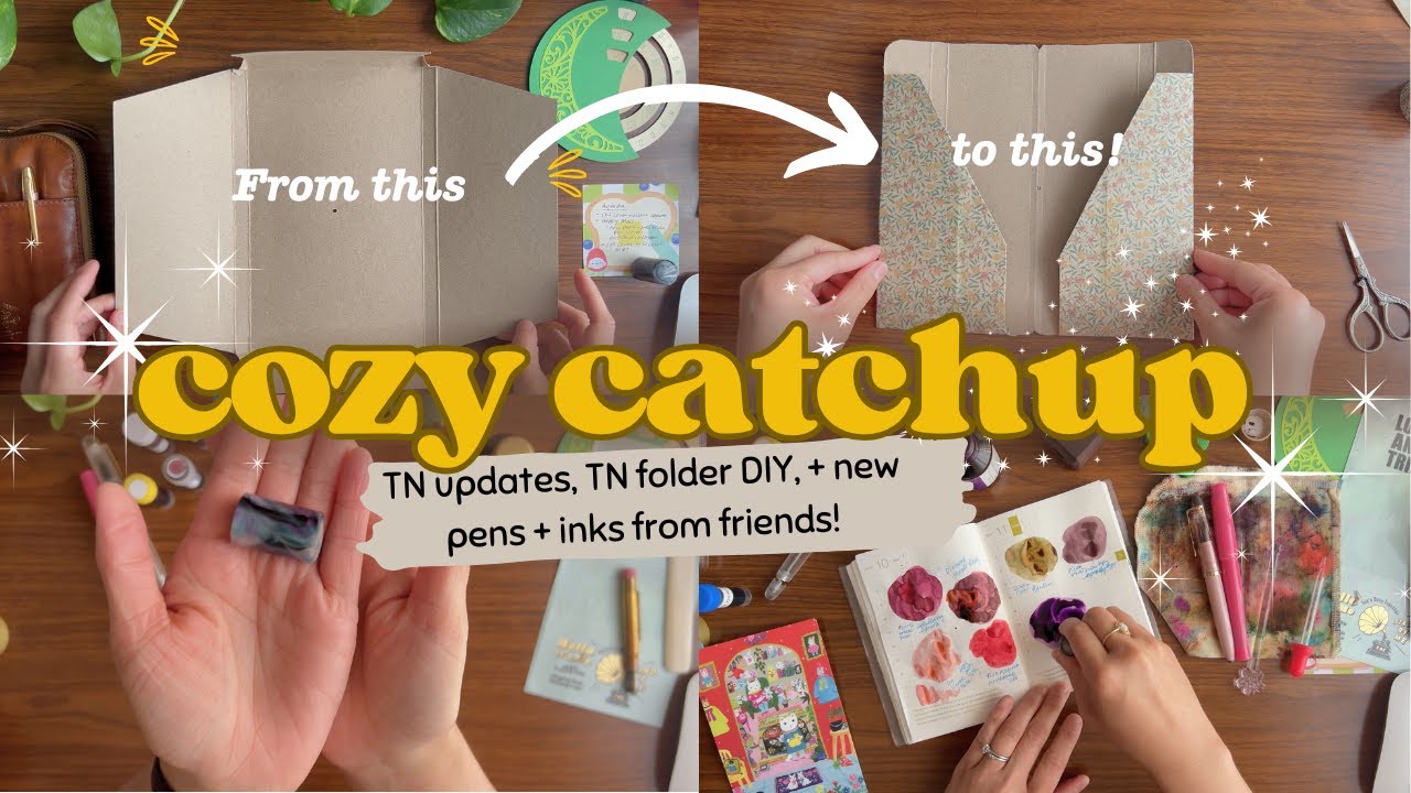 ✨📖☕️ Traveler’s notebook updates | DIY TN folder insert, ink swatches, new pens from friends 🖋️