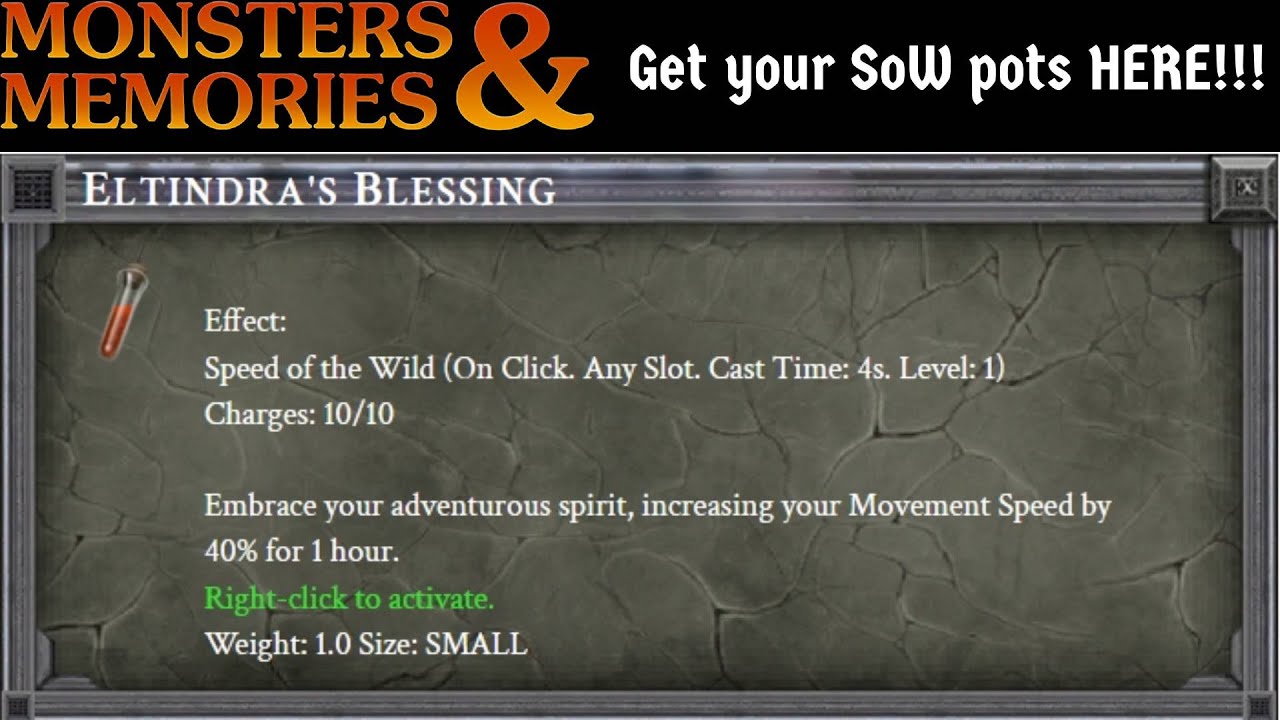 Monsters & Memories - SoW Potion Guide