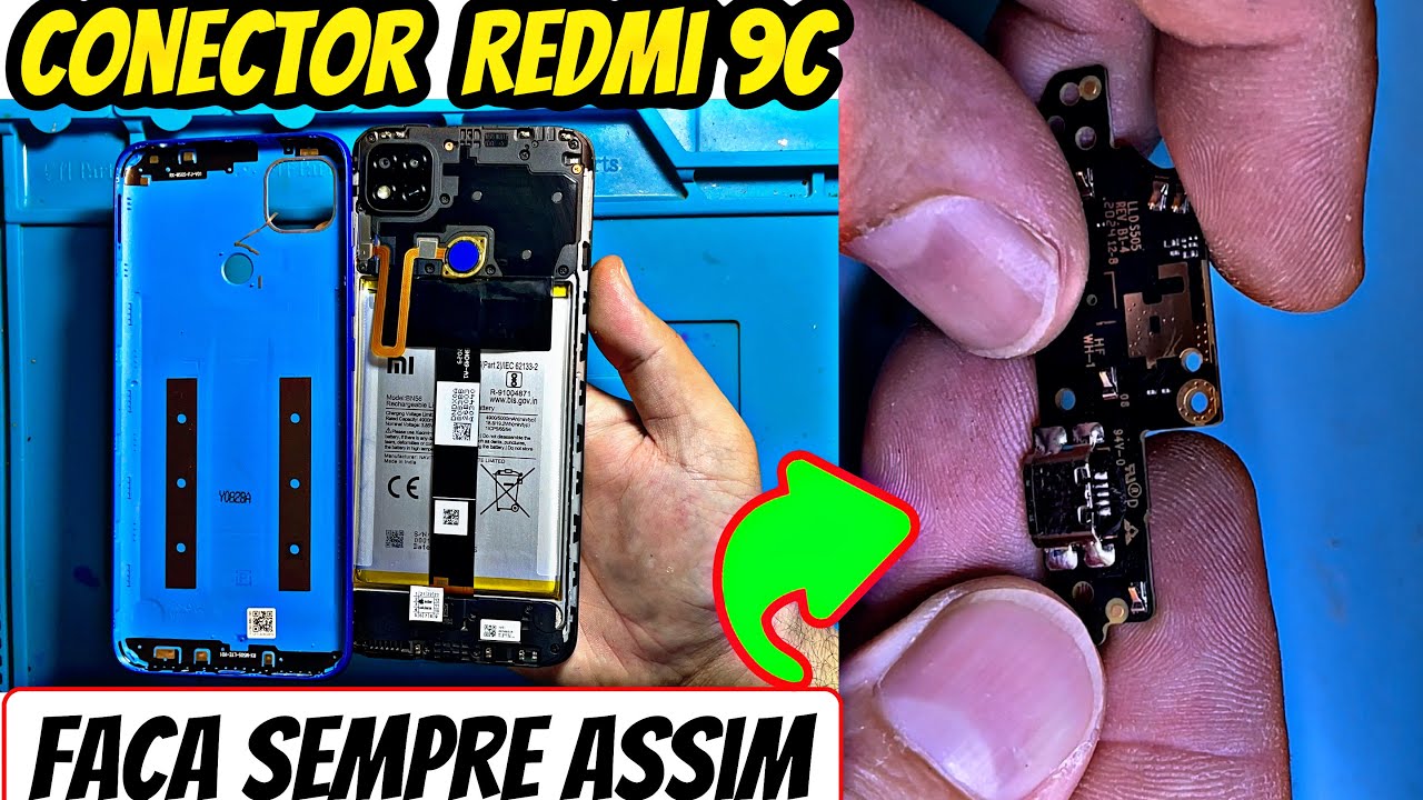 Redmi 9C não carrega | Como trocar conector de carga do Redmi 9C Passo a passo