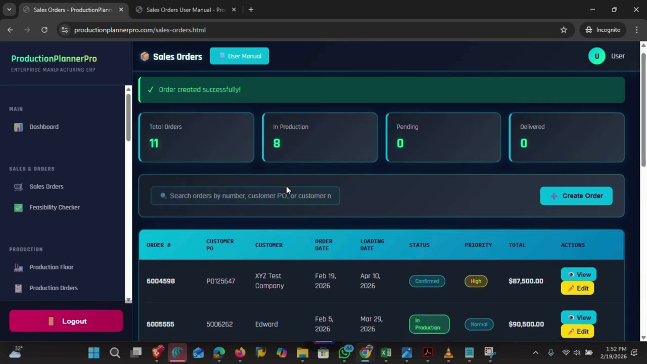 How to Create a Sales Order in Production Planner Pro | Step-by-Step Tutorial