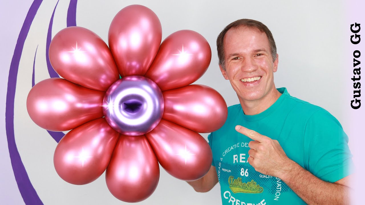 INCREÍBLE FLOR CON GLOBOS 🌸😁 (como hacer flores con globos) 🌸 globoflexia - gustavo gg
