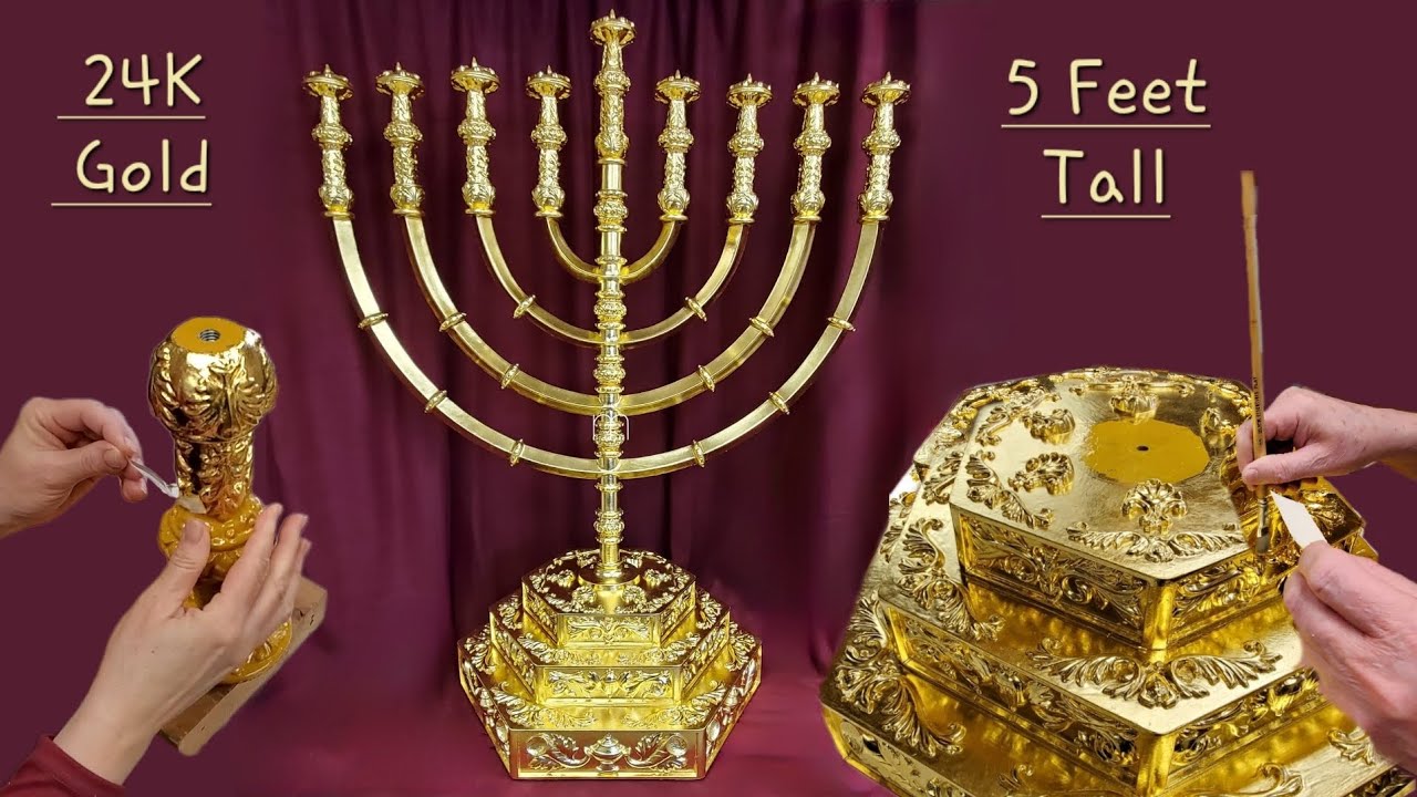 Custom Gold Leafed Aluminum MENORAH 🕎  Designed-Sculpted-Casted-Welded by ARTTIG Ltd.