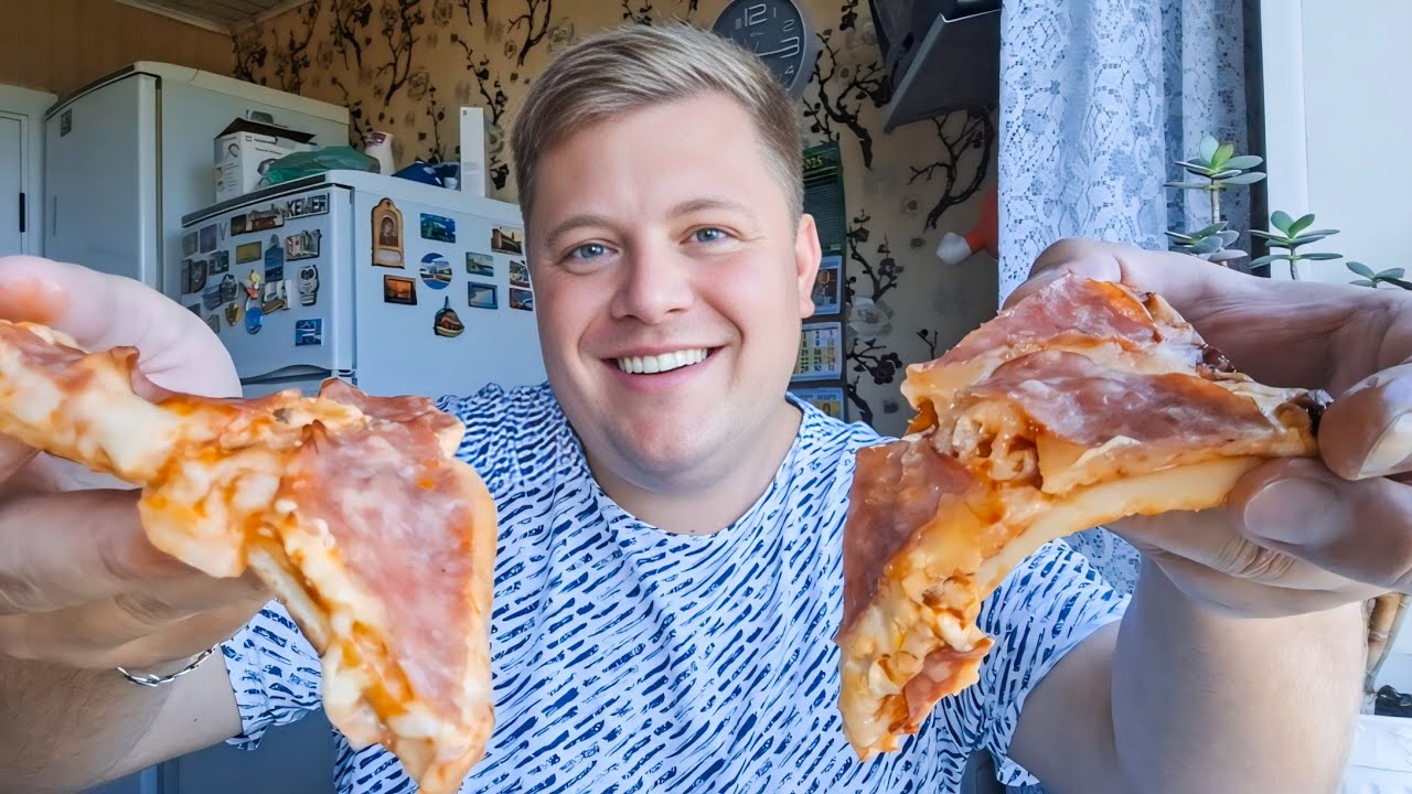 ПИЦЦА НА СКОВОРОДЕ 🍕 УТРЕННИЙ МУКБАНГ 