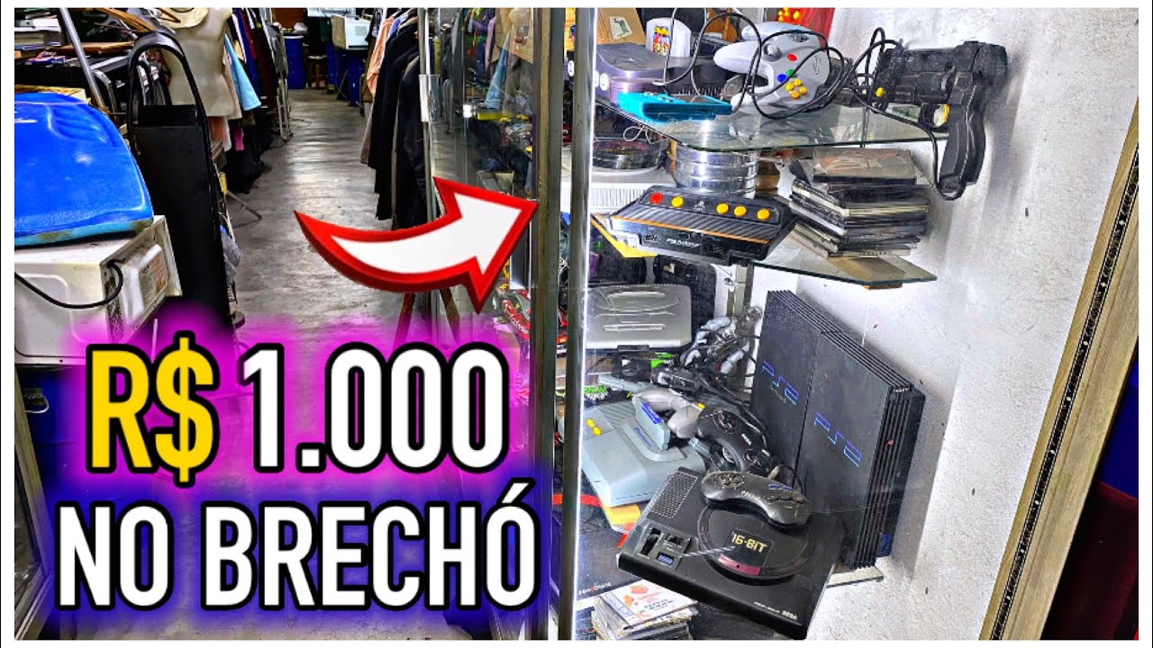 GASTEI QUASE R$1.000 NO BRECHÓ EM VIDEO GAMES RETRO