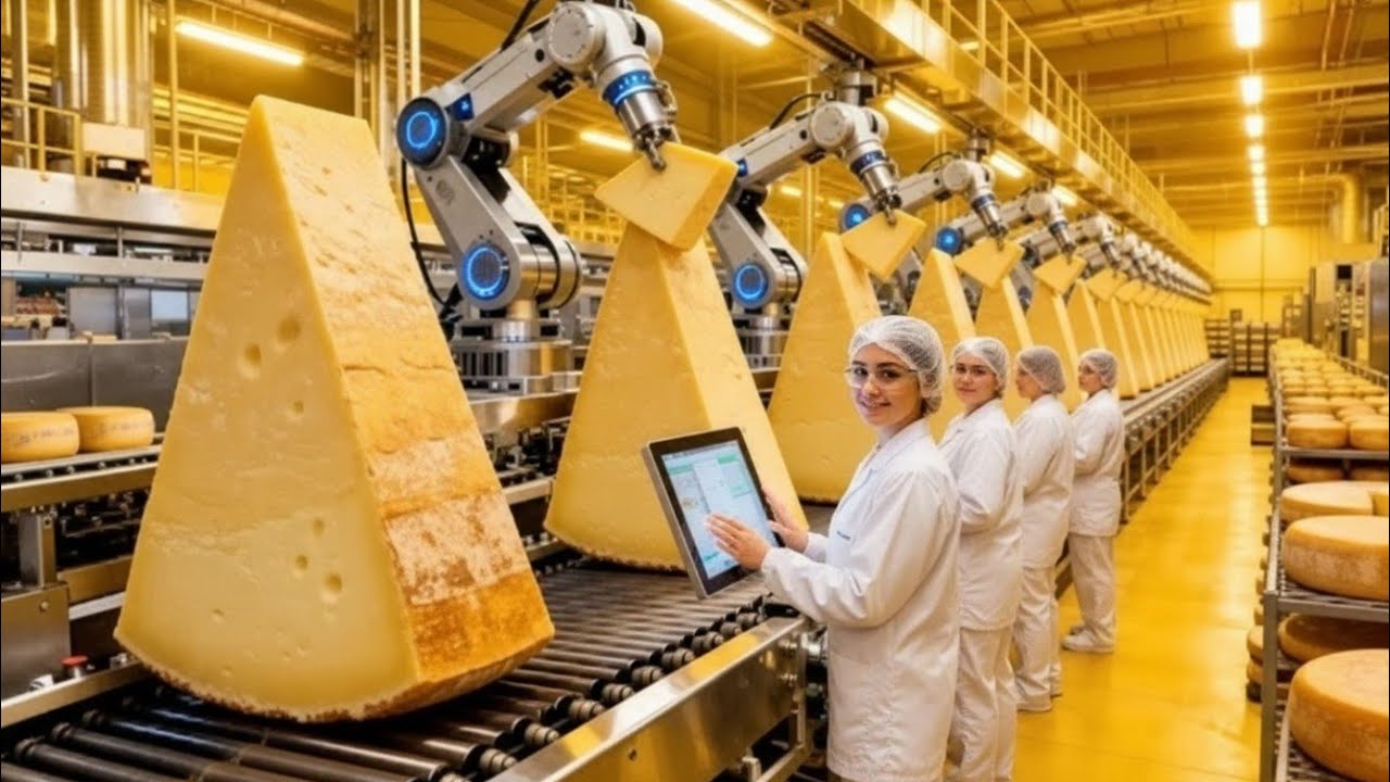 How Cheese Is Made in Mega Factories (Full Process)  🐄📦