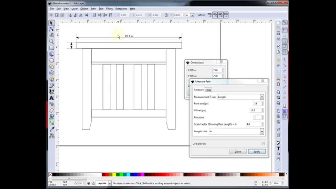 Designing an End Table in Inkscape