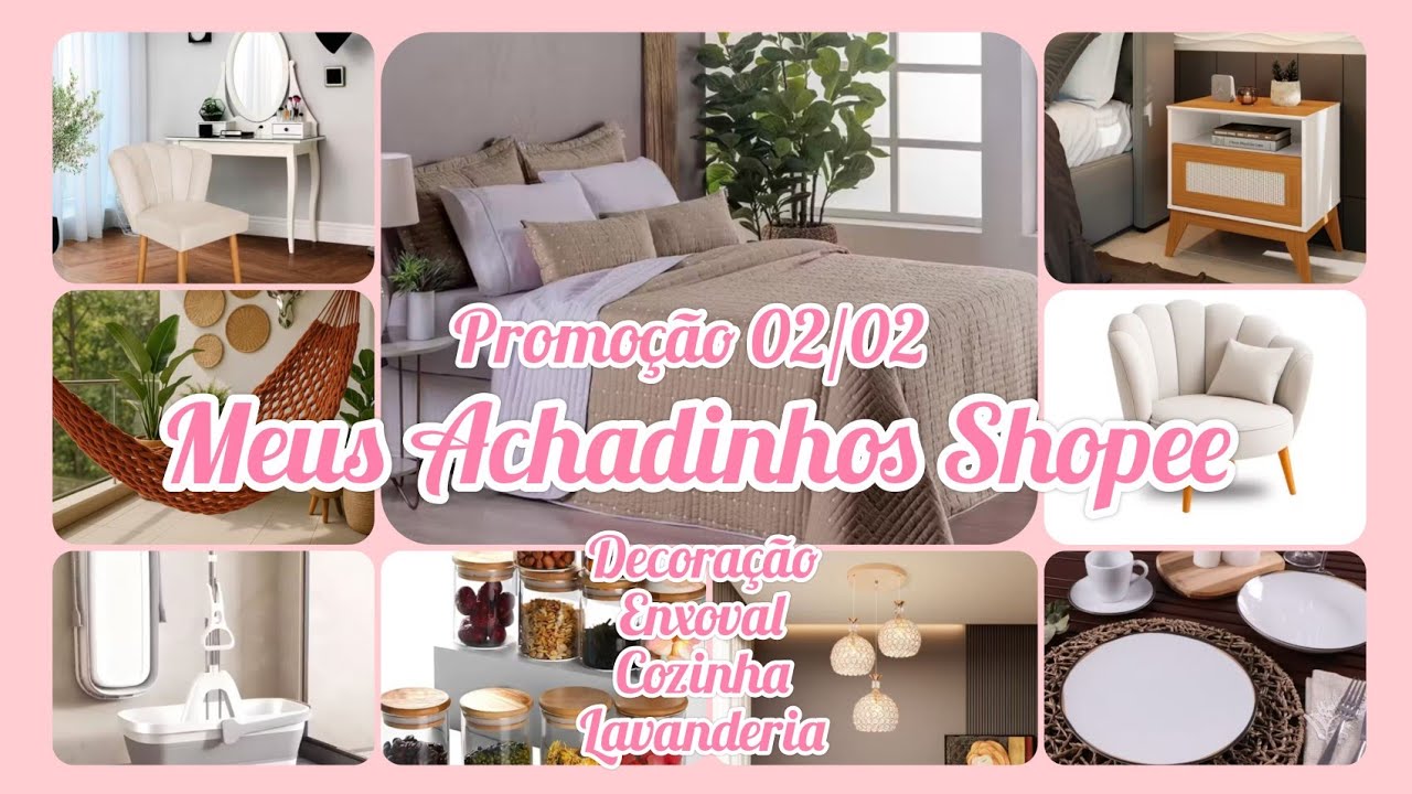 MEUS ACHADINHOS SHOPEE PROMOÇÃO 02/02 DECORAÇÃO/ENXOVAL/COZINHA/ LAVANDERIA#achadinhos#decor#compras