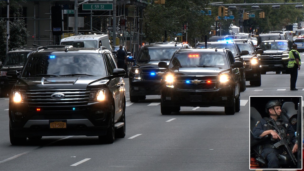 Benjamin Netanyahu and other high risk leaders travel with heavy protection in New York City